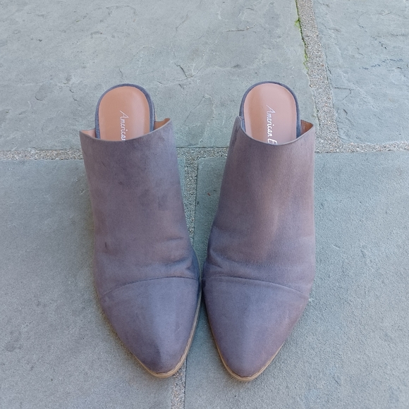 American Eagle faux seude point toe Mule Block heels - Picture 4 of 12